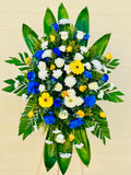 Admiral Standing Spray dignified sympathy flower tribute from Fantasy Flowers and Balloons